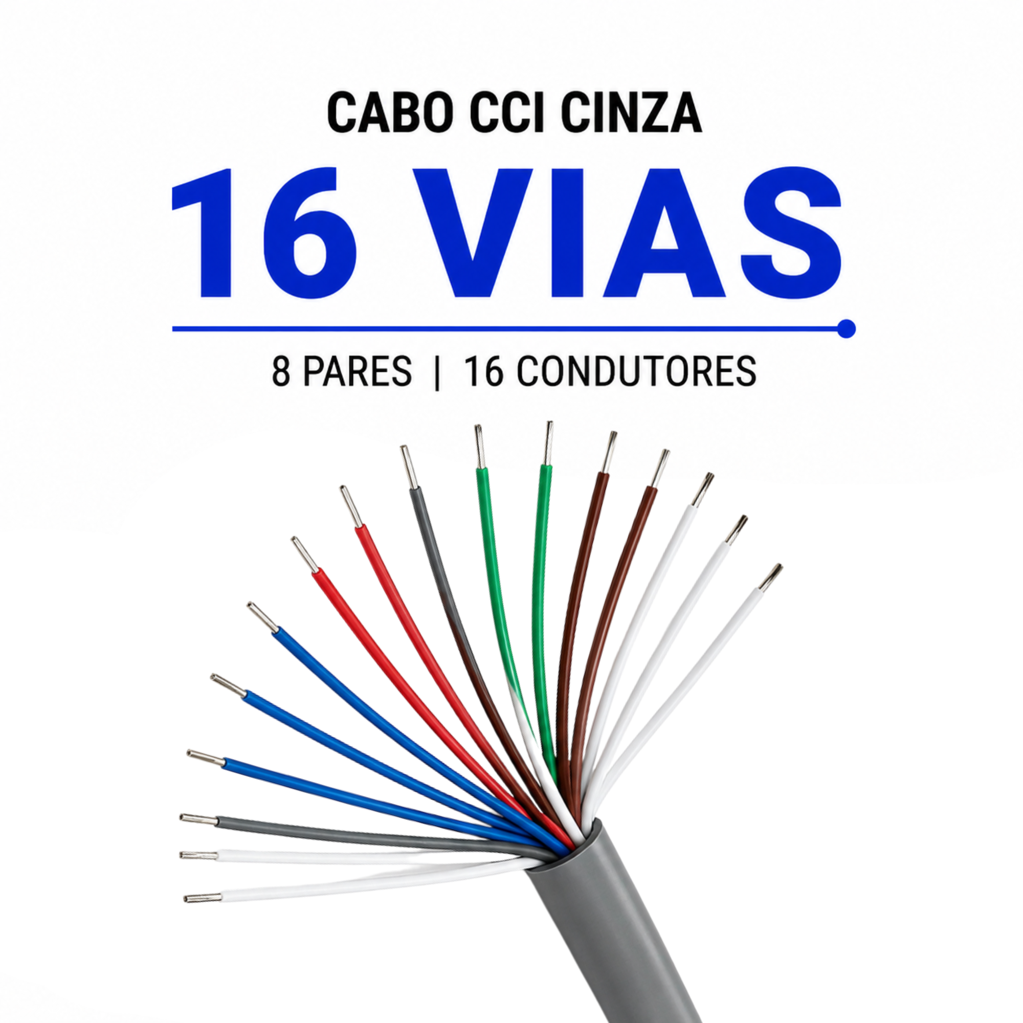 Cabo CCI 8 Pares (16 Vias) 0,40mm - 100 metros - Imagem 2